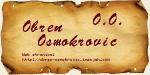 Obren Osmokrović vizit kartica